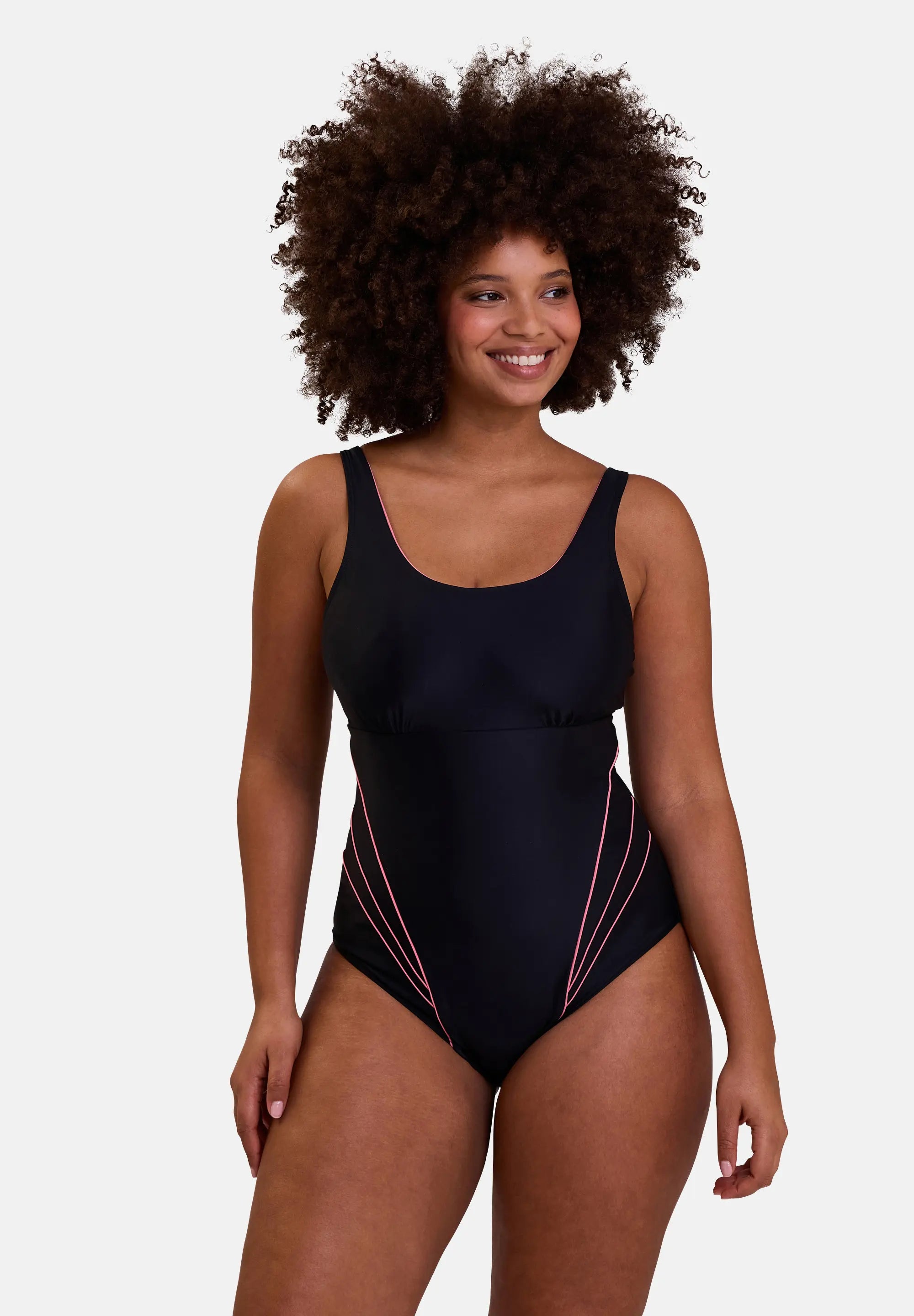 Maillot de bain de natation une pièce sans armatures Bondi Beach Noir