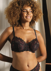 Soutien-gorge emboîtant Arum Glitter Noir & Rouge Pailleté