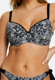 Haut de maillot de bain avec armatures et coques At the world's end Imprime Animal Noir