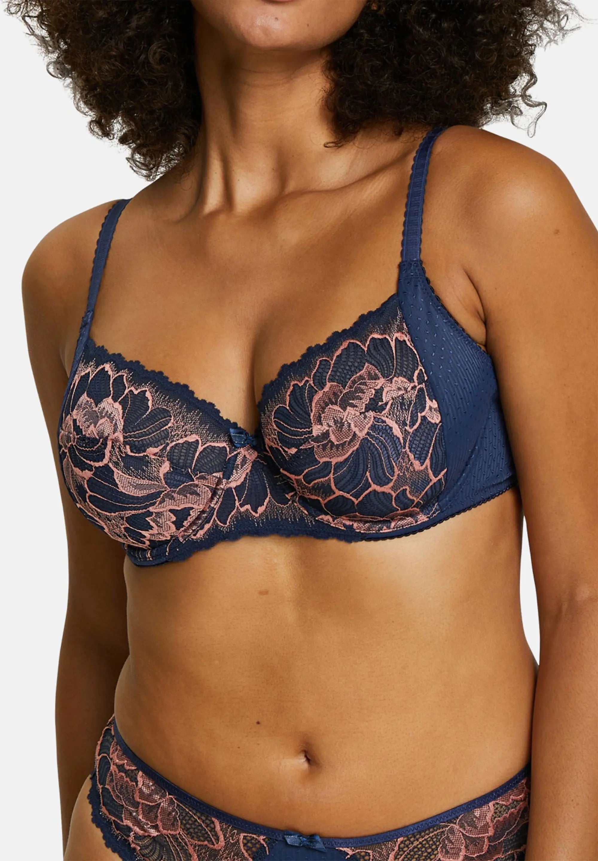 Soutien-gorge emboîtant Capucine Bleu Marine & Rose