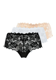 Lot de 3 culottes Arum Noir, Blanc et Skin