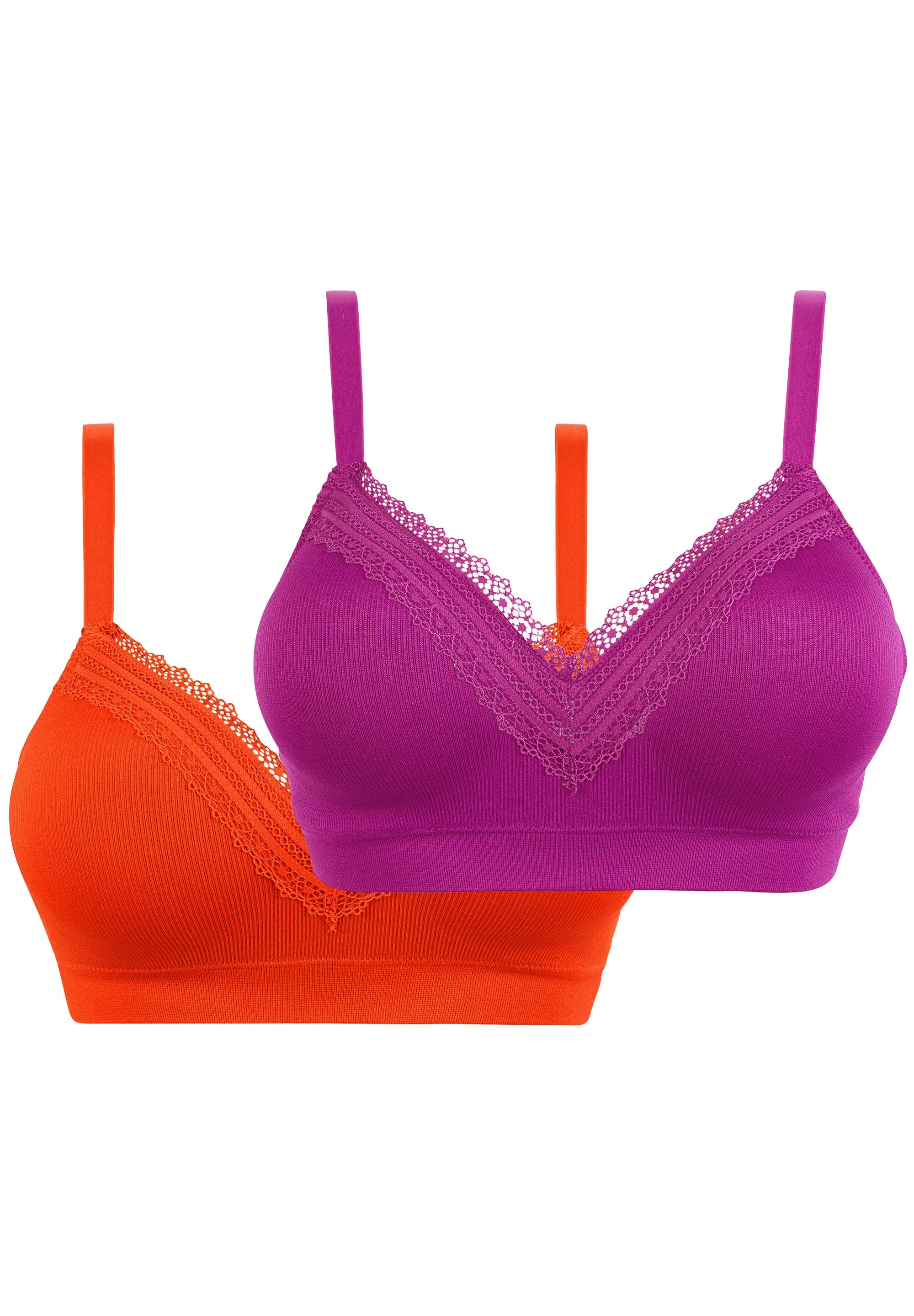 Lot de 2 brassières Agathe Orange et Rose
