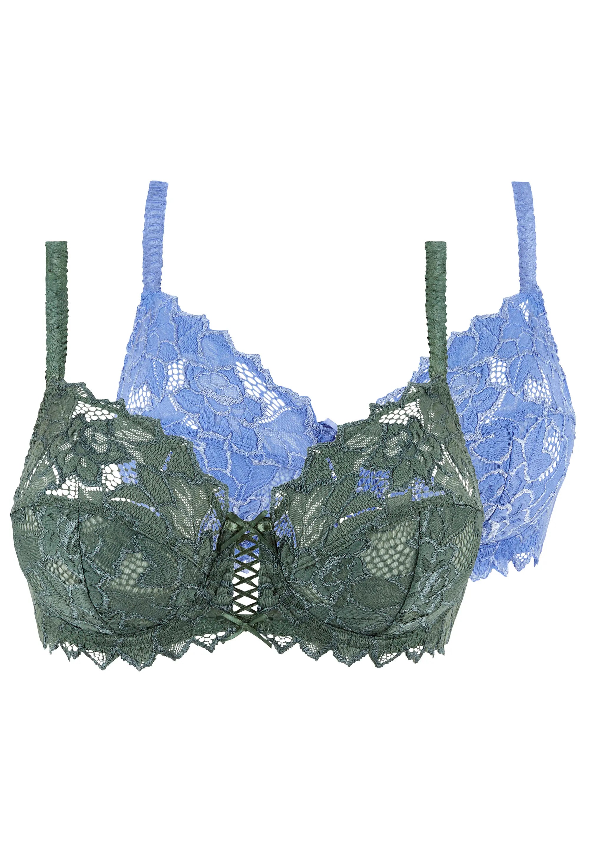 Lot de 2 soutiens-gorge Duo Arum Vert Thym et Bleu Jacaranda
