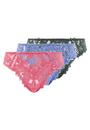 Lot de 3 slips Arum Rose Ravissant, Vert Thym & Bleu Jacaranda