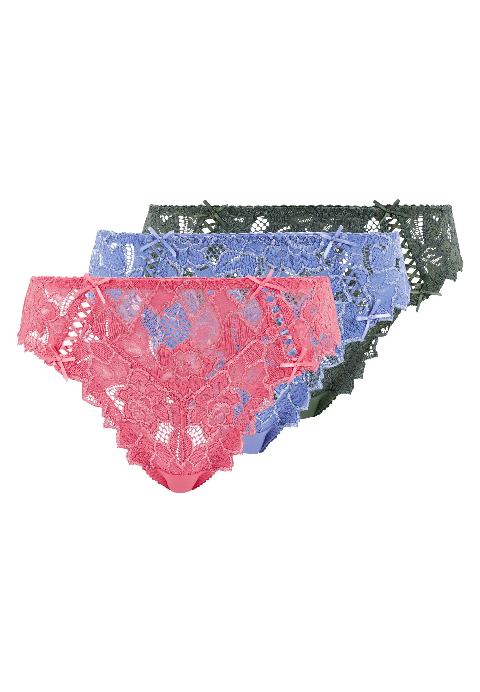 Lot de 3 slips Arum Rose Ravissant, Vert Thym & Bleu Jacaranda