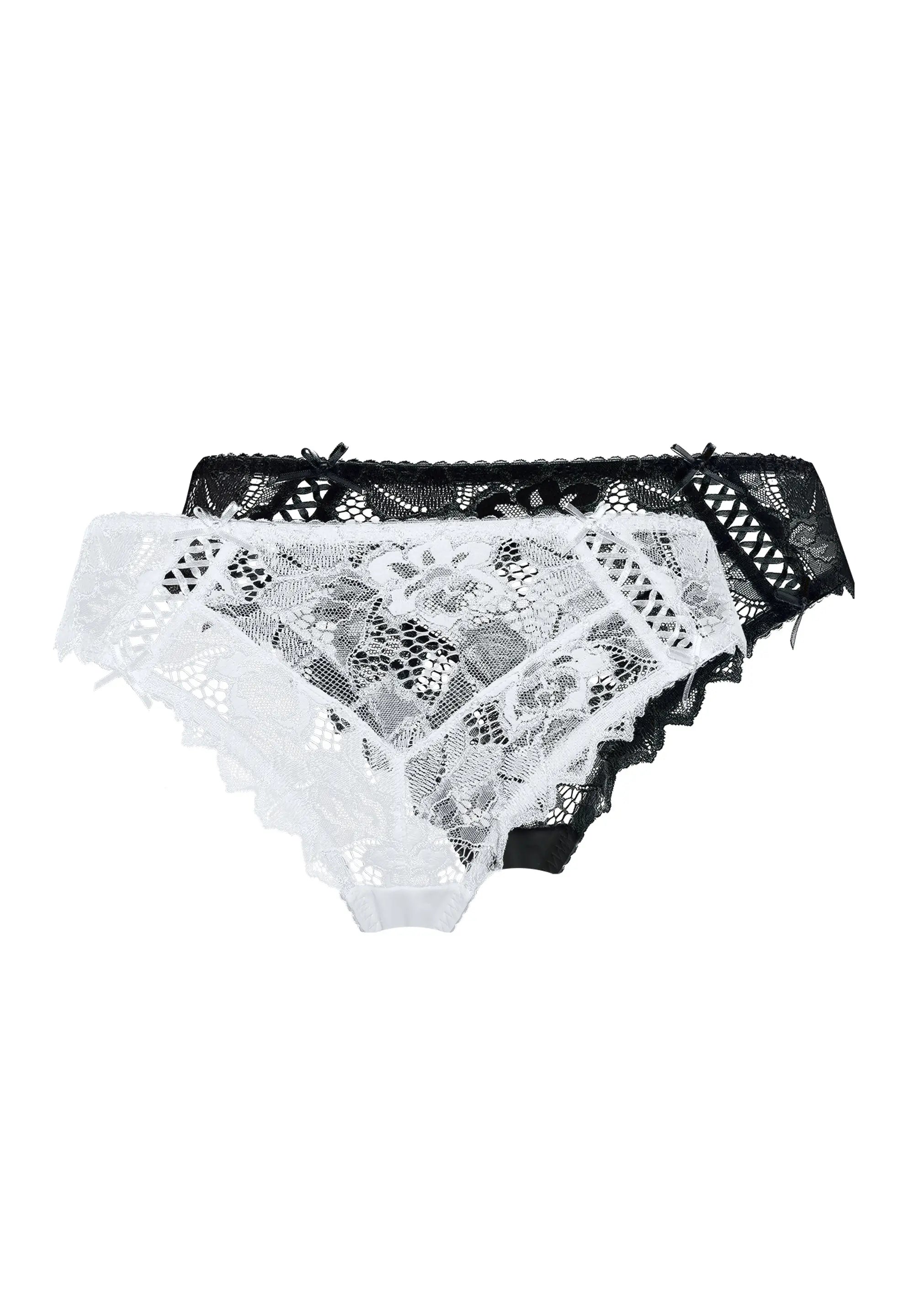Lot de 2 slips Arum Noir et Blanc