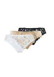 Lot de 3 slips Arum Noir, Blanc et Skin