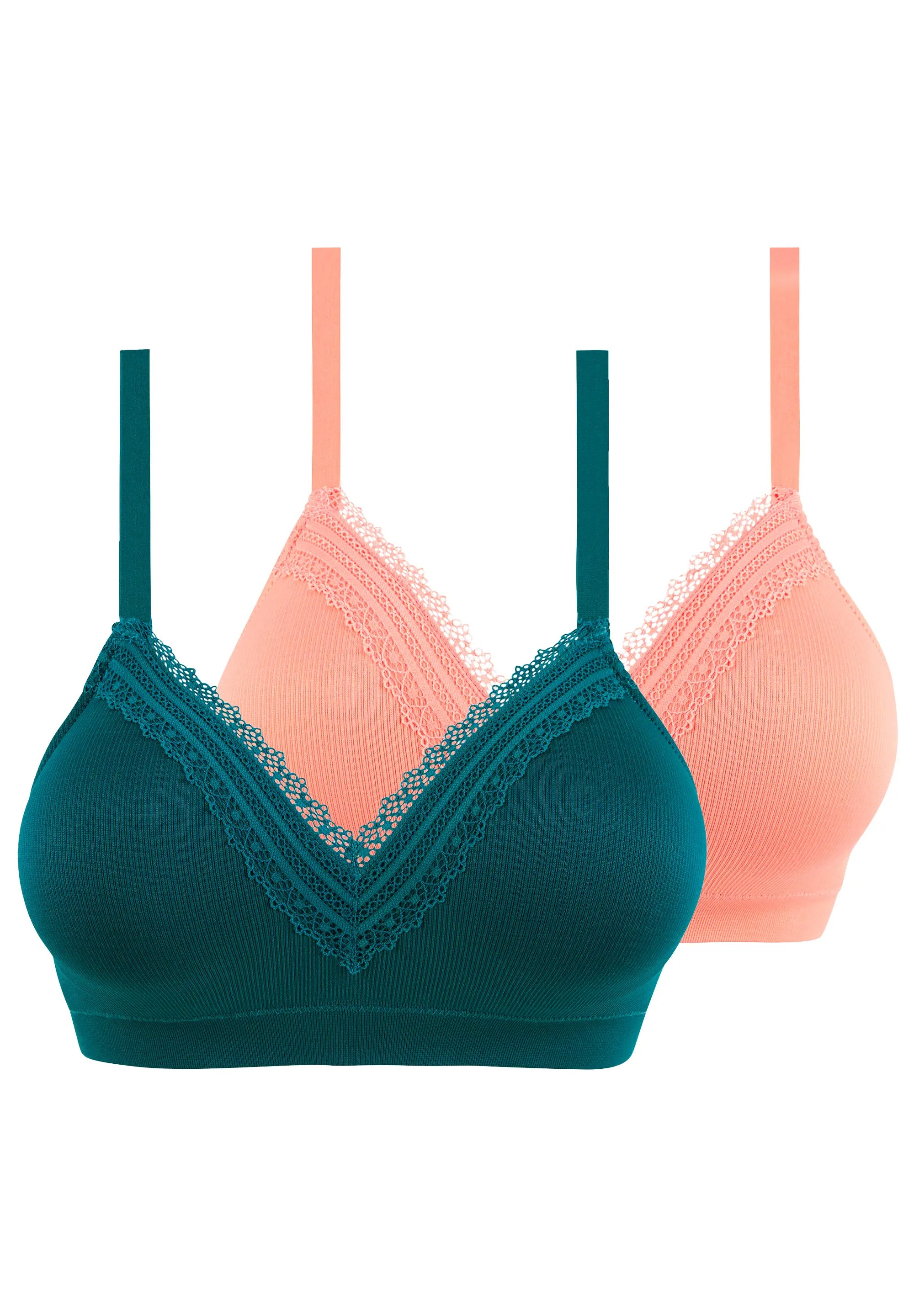 Lot de 2 brassières Agathe Vert Emeraude et Rose Nordique
