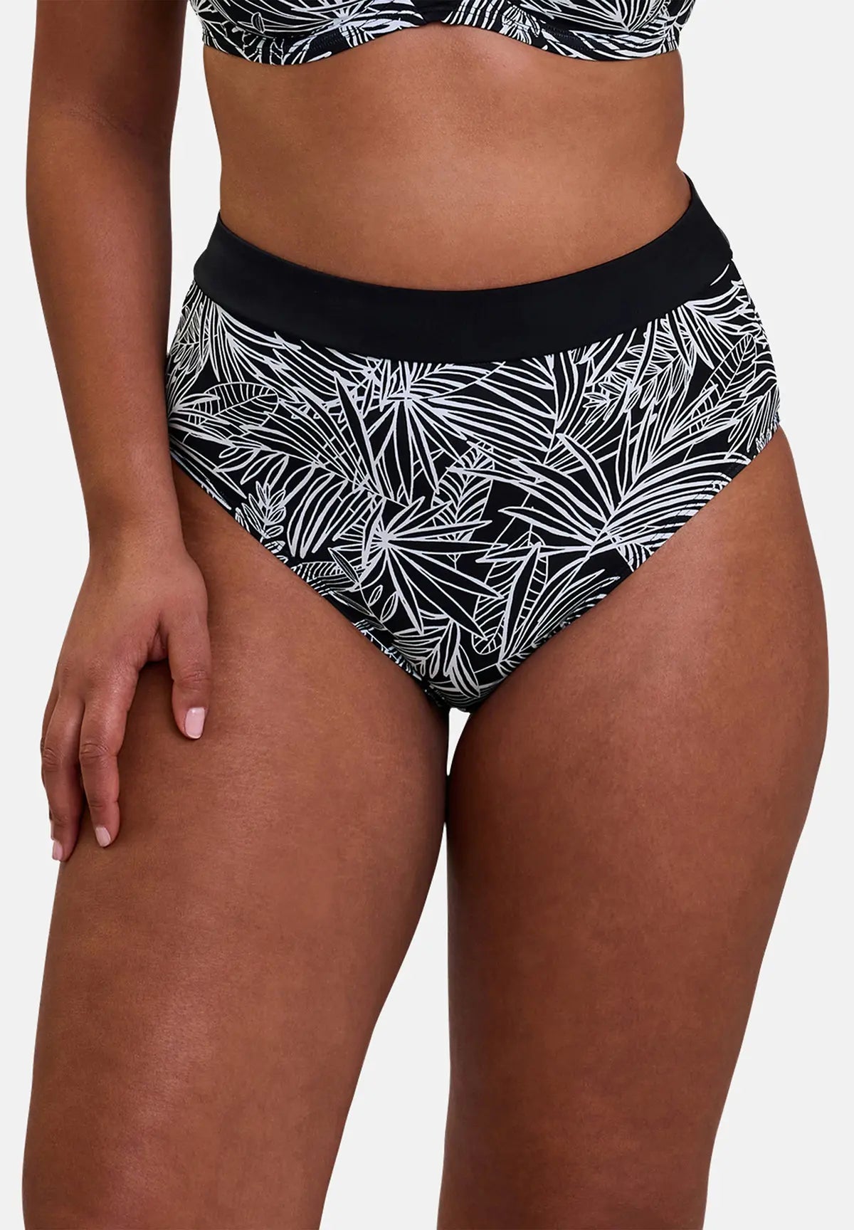 Culotte taille haute de bain Seychelles Imprimé Palmier Graphique