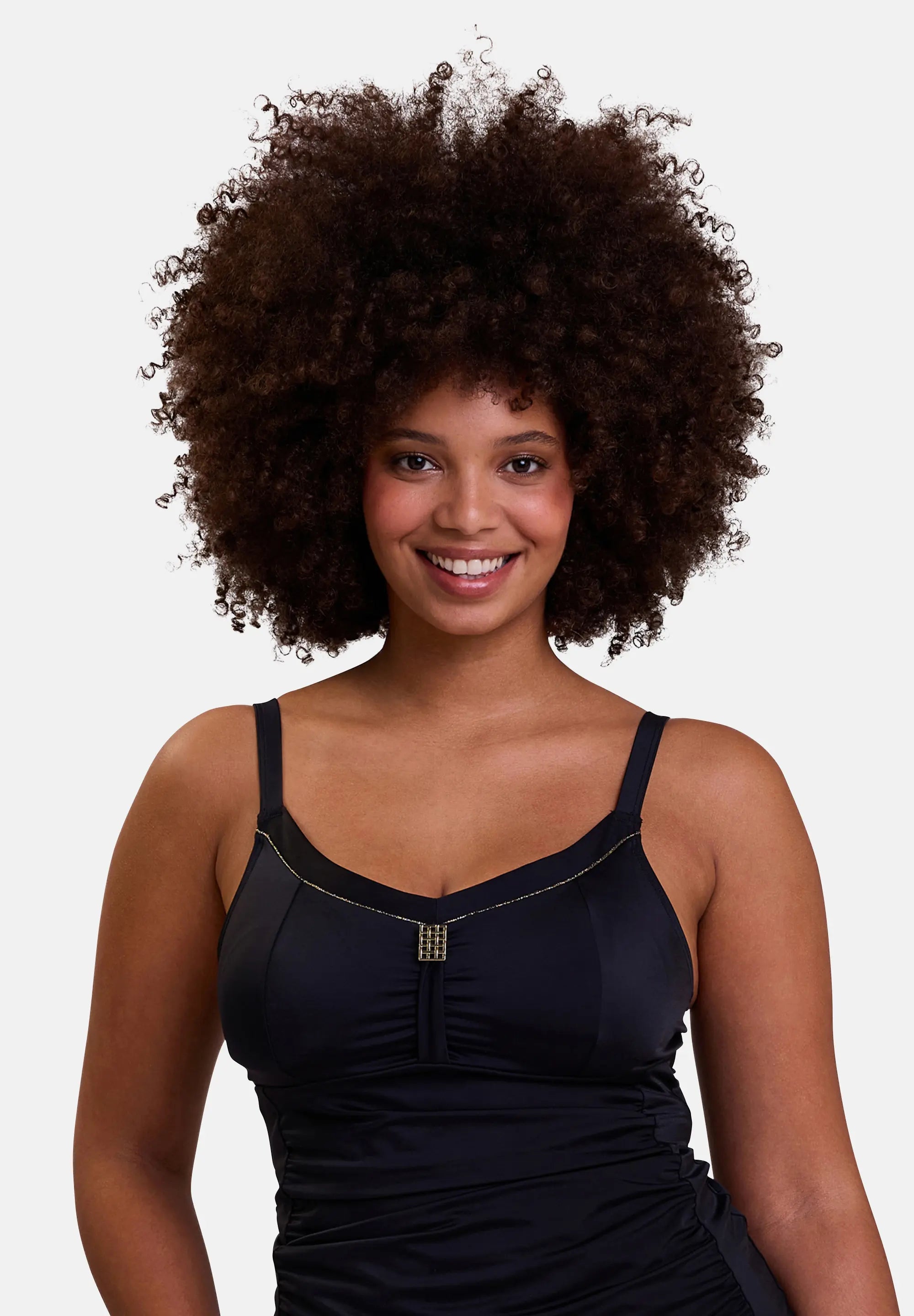 Haut de tankini de bain sans armatures Speekaboo Shape Noir