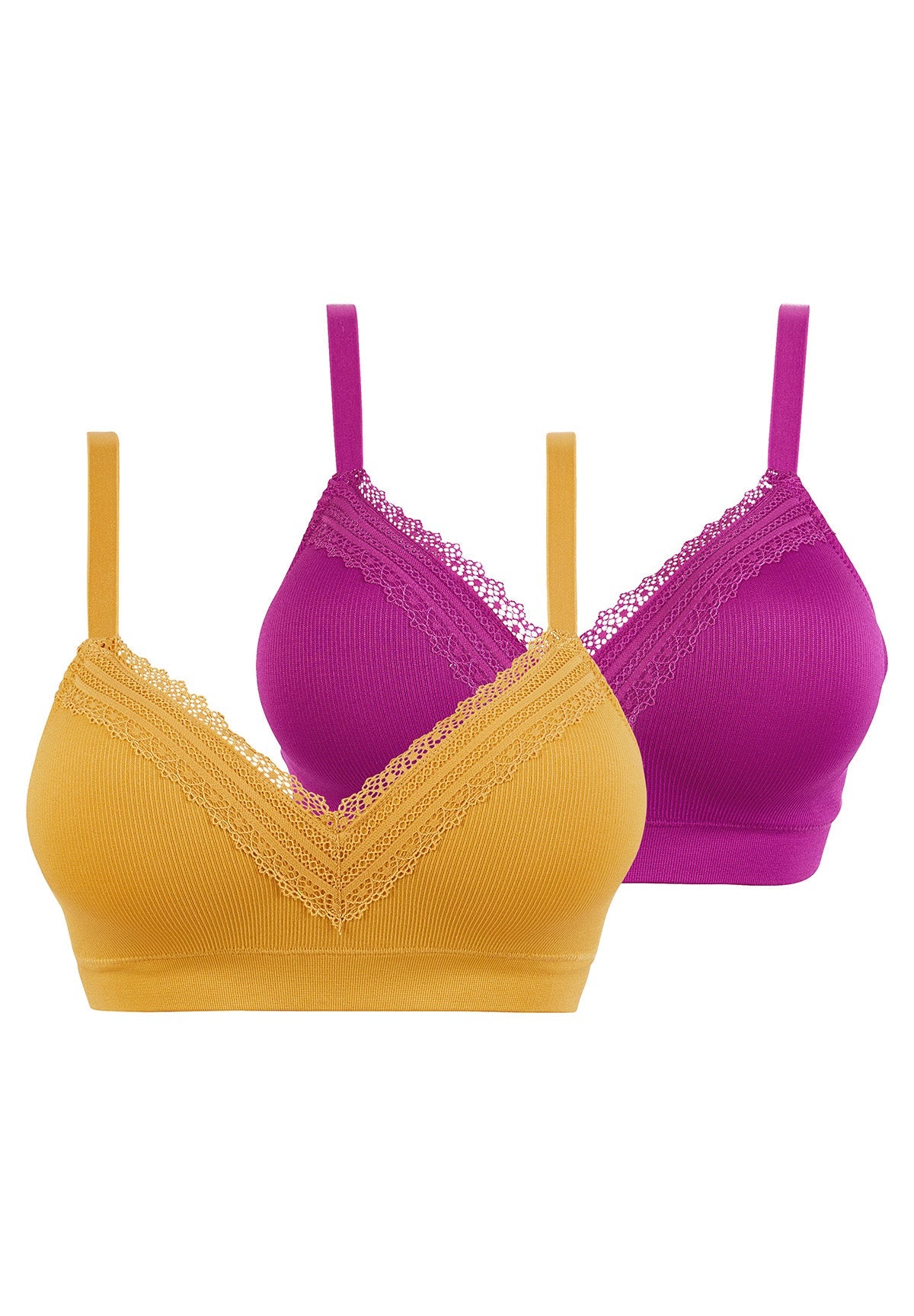 Lot de 2 brassières Agathe Jaune et Rose