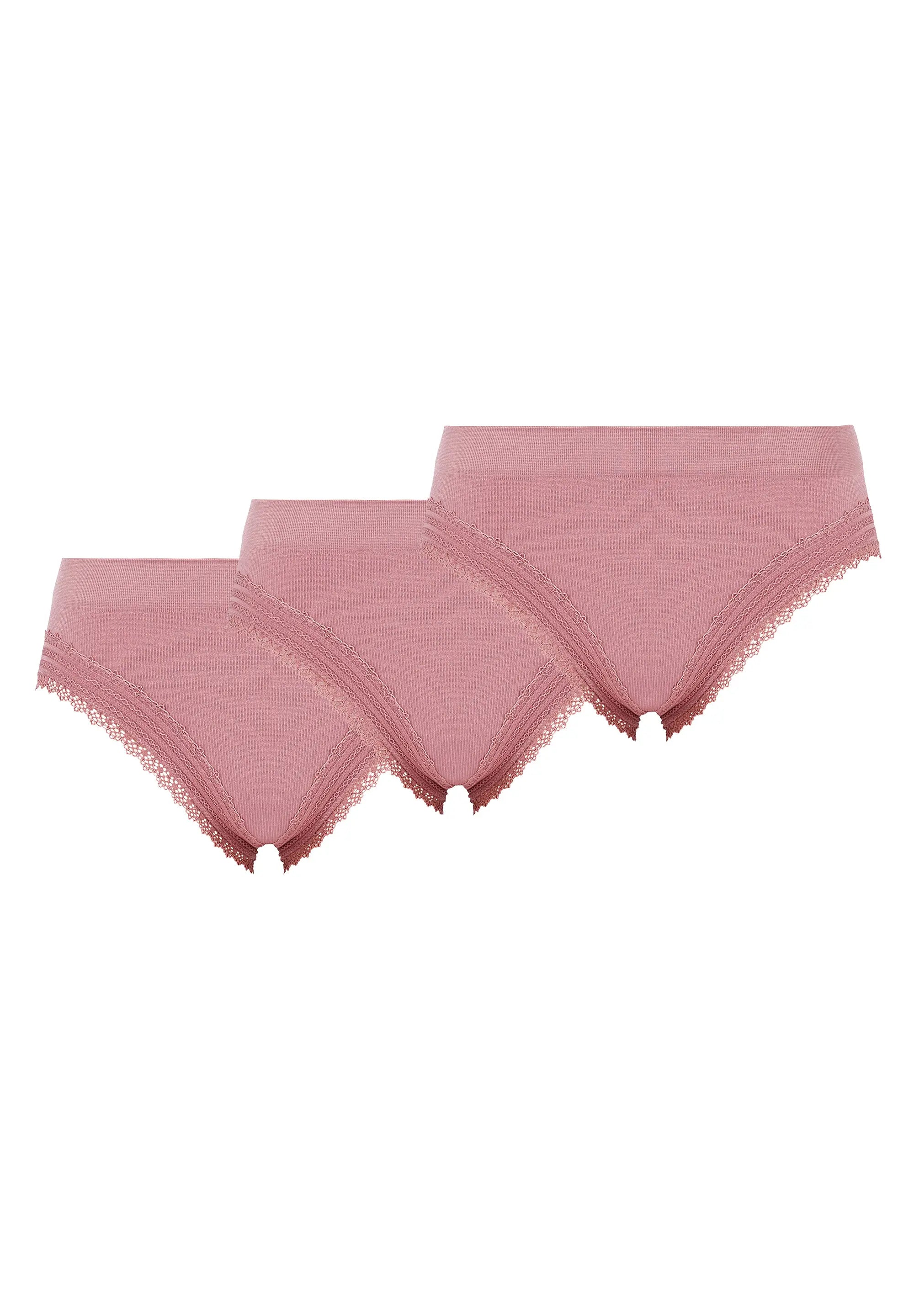 Lot de 3 slips Agathe rose nostalgie