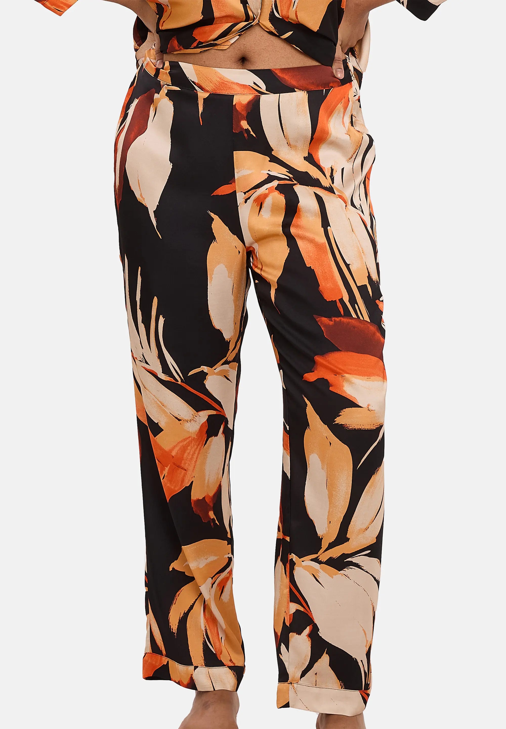 Pantalon Pure Chic Feuilles Noir