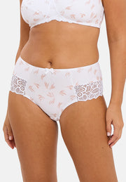 Shorty Flora Imprimé Plume D'automne Blanc