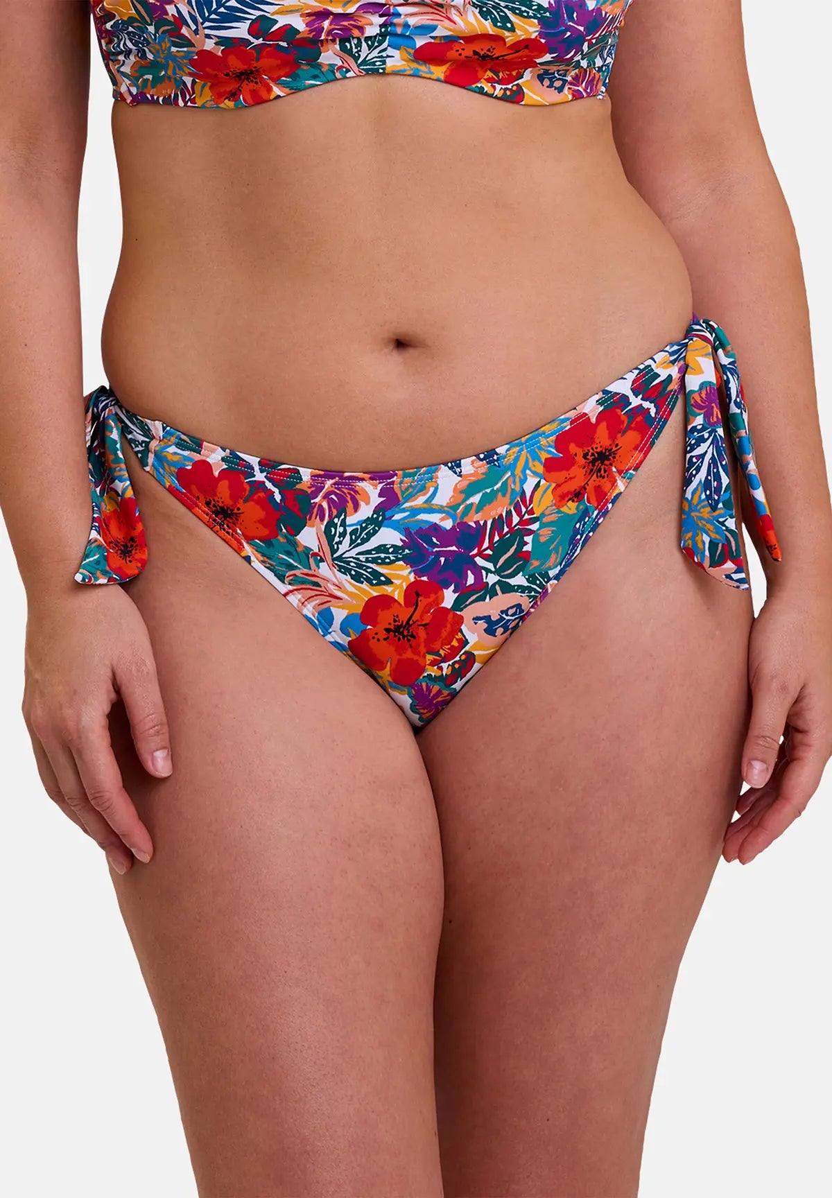 Slip de bain échancré Curaçao Imprimé Tropical Multicolore