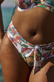 Slip de bain Fidji Imprimé Exotique Blanc