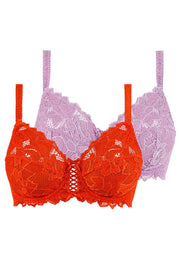 Lot de 2 soutiens-gorge Duo Arum Orange Mandarine et Lavande