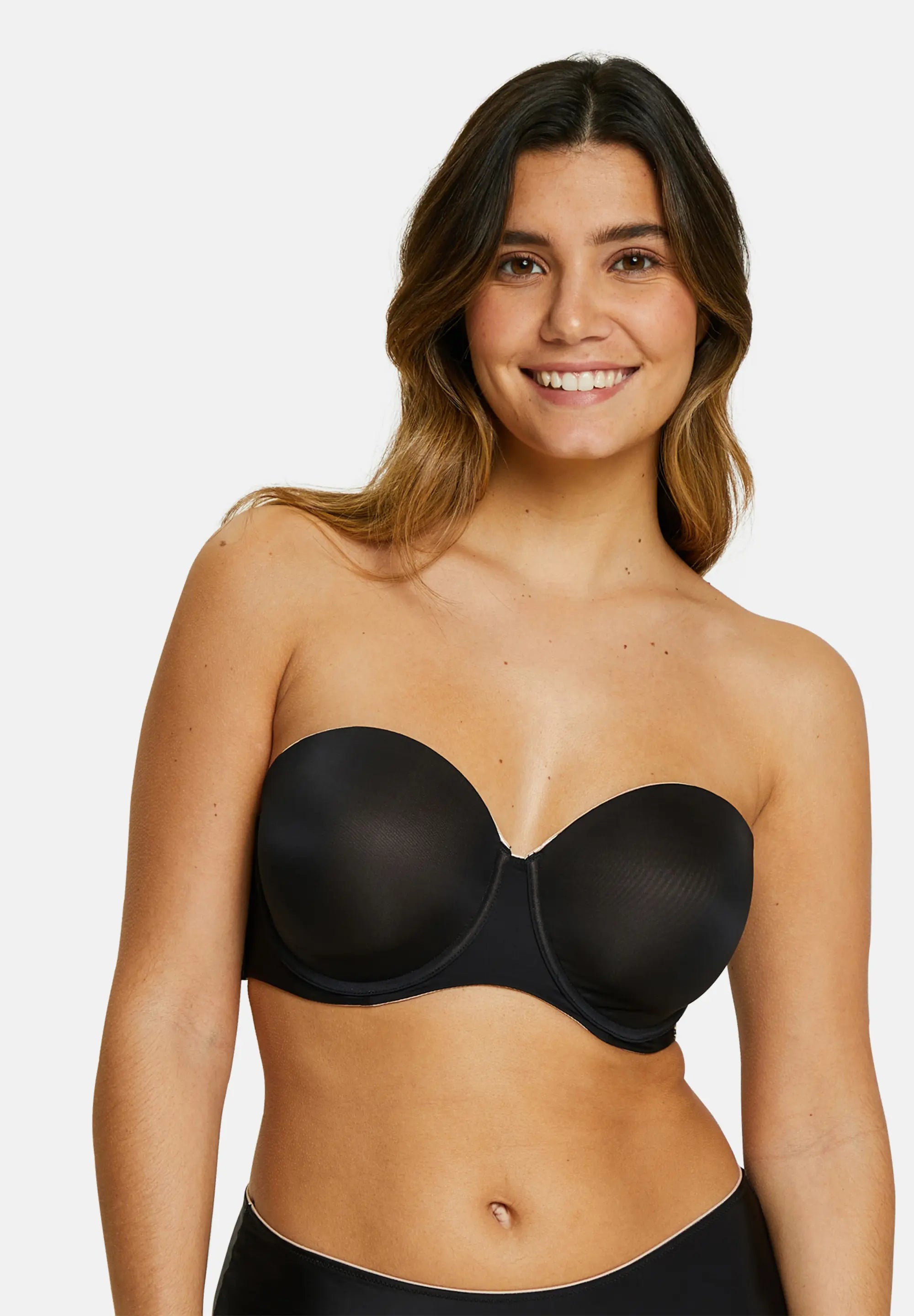 Soutien-gorge bandeau avec armatures Unseen Noir / Blush