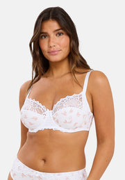 Soutien-gorge emboîtant Flora Imprimé Plume D'automne Blanc