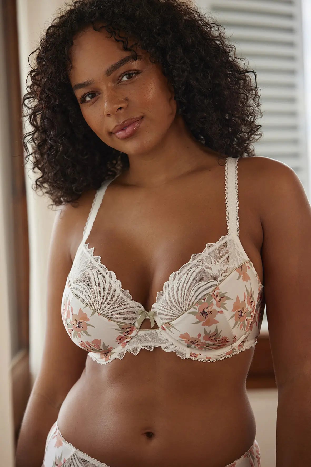 Soutien-gorge emboîtant Oriane Bouquets Blanc & Vert