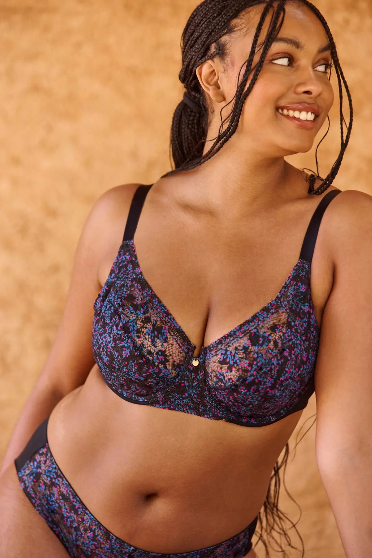 Soutien-gorge emboîtant Suzie Fantaisie Imprimé Petites Fleurs Rose et Bleu